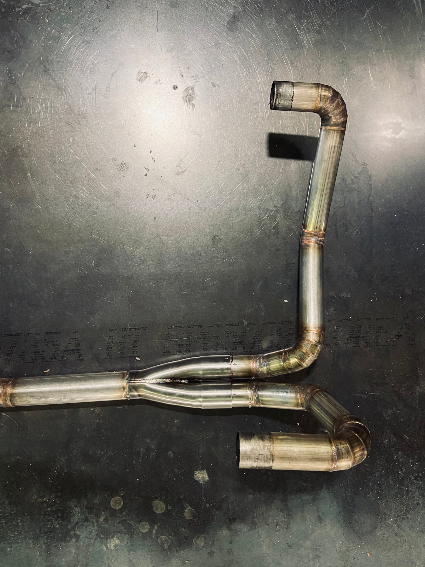 Stainless steel custom exhaust | pie cut