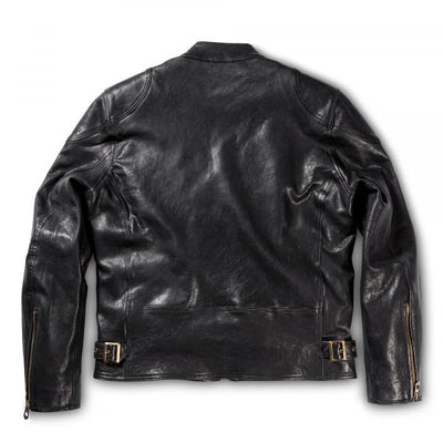 Cafe Racer Black Leather Jacket | Shangri-La Heritage