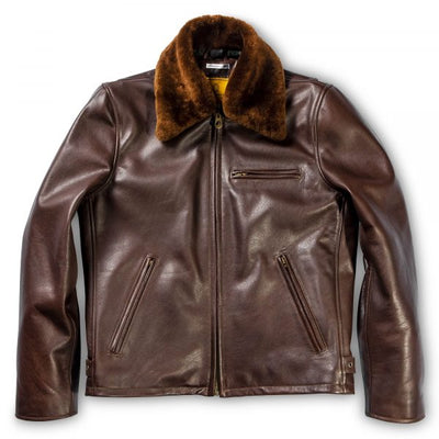 Varenne Fur Collar Brown Leather Jacket | Shangri-La Heritage